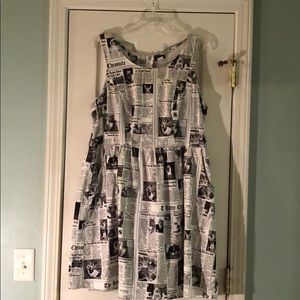 Start Spreading Mews Cat Newsprint Dress 1X